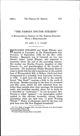 "The Famous Doctor Stearns"