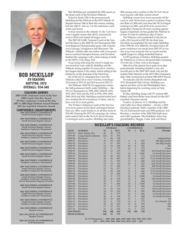 Bob Mckillop Just Completed His 29Th Season As Fifth Among Active Coaches on the NCAA’S List of the Head Coach of the Davidson Wildcats