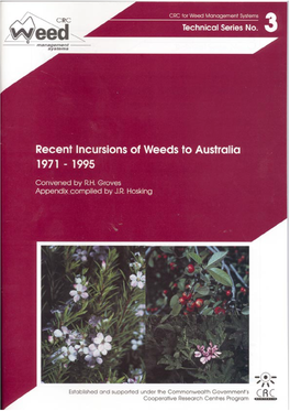 1 Recent Incursions of Weeds to Australia 1971