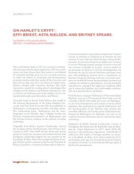 On Hamlet's Crypt: Effi Briest, Asta Nielsen, and Britney