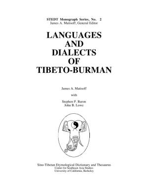 Languages and Dialects of Tibeto-Burman