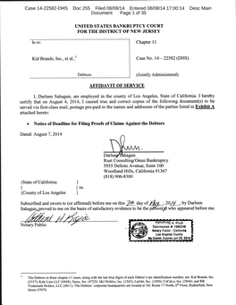 Case 14-22582-DHS Doc 255 Filed 08/08/14 Entered 08/08/14 17:00:14 Desc Main Document Page 1 of 35
