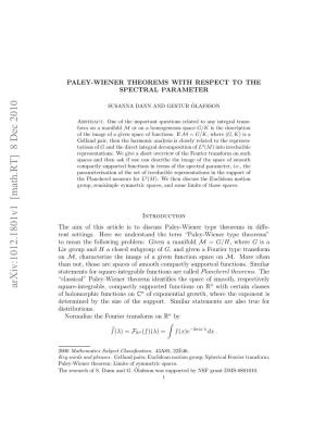 PALEY-WIENER THEOREMS with RESPECT to the SPECTRAL PARAMETER 3 Valued Functions