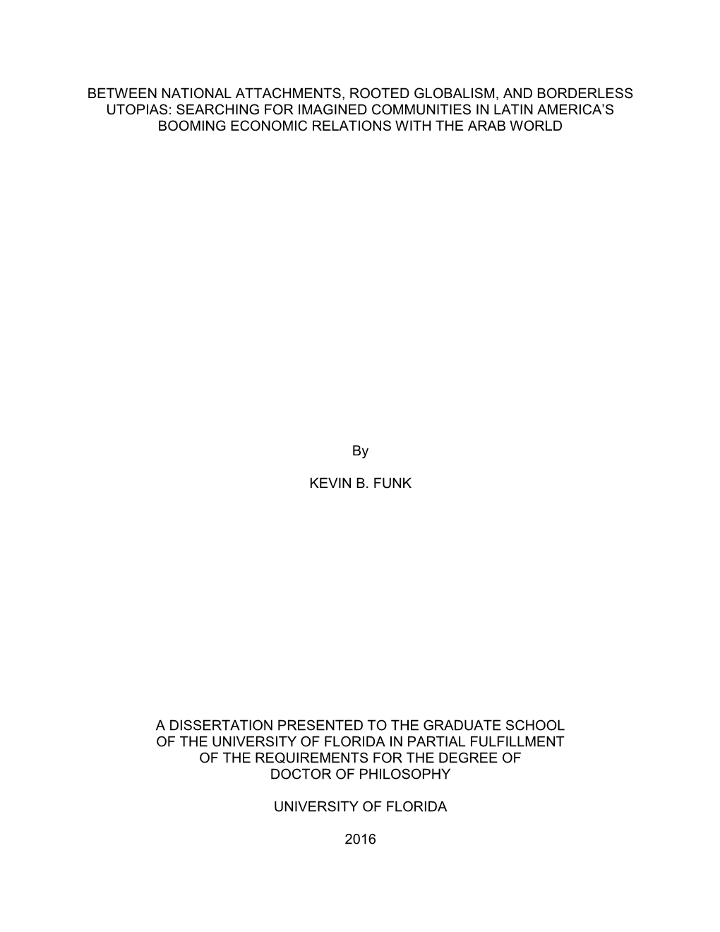 University of Florida Thesis Or Dissertation Formatting