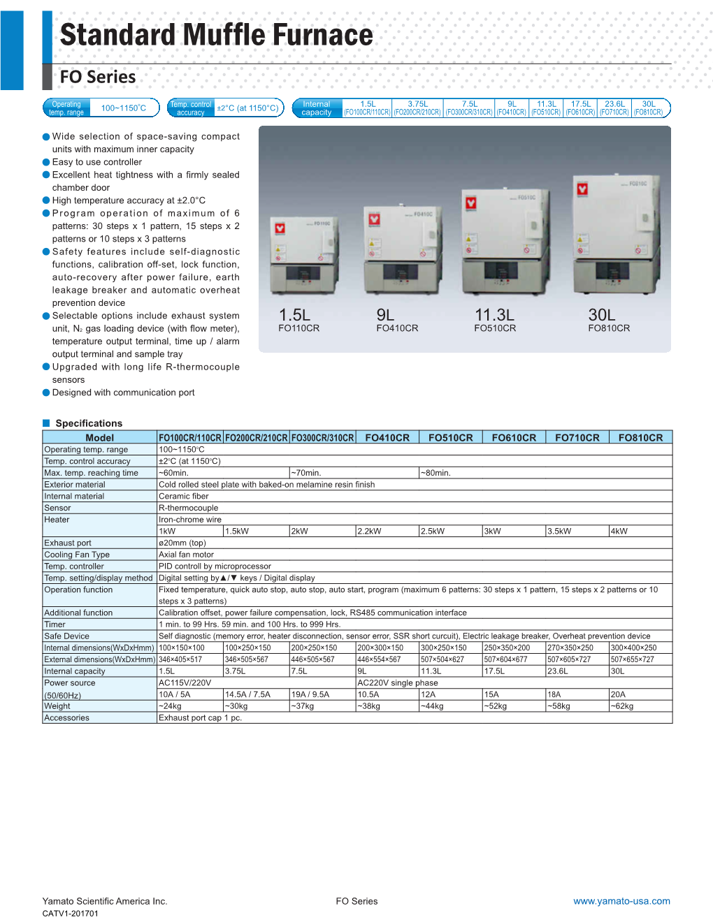 Standard Muffle Furnace FO Series