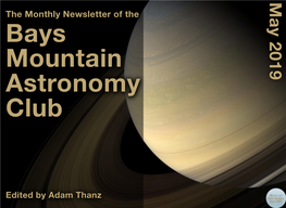 May 2019 the Monthly Newsletter of the Bays Mountain Astronomy Club