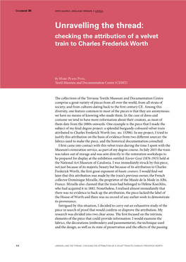 Unravelling the Thread: Checking the Attribution of a Velvet Train to Charles Frederick Worth