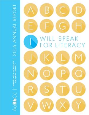 Will Speak for Literacy