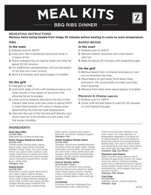 Meal Kits Bbq Ribs Dinner