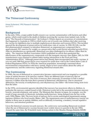 The Thimerosal Controversy