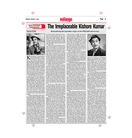 The Irreplaceable Kishore Kumar CMYK Indrani Medhi Remembering the Legendary Singer on His 89Th Birth Anniversary