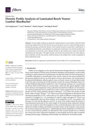 Density Profile Analysis of Laminated Beech Veneer Lumber (Baubuche)