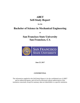 BS Mechanical Engineering Self-Study Report