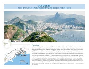 LOCAL SPOTLIGHT Rio De Janeiro, Brazil—Measuring Biodiversity and Ecological Integrity Benefits