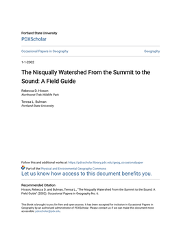 The Nisqually Watershed from the Summit to the Sound: a Field Guide