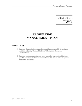 Chapter 2: Brown Tide Management Plan