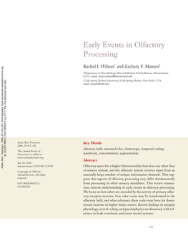 Early Events in Olfactory Processing