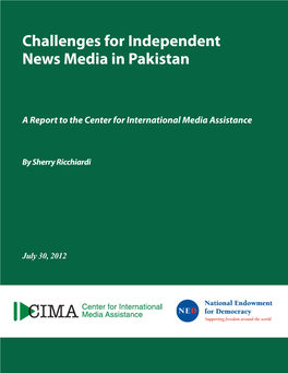Challenges for Independent News Media in Pakistan