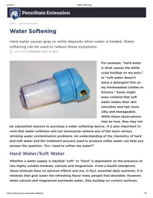 Water Softening