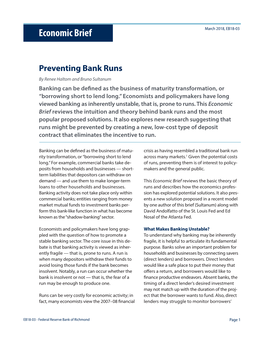 Preventing Bank Runs