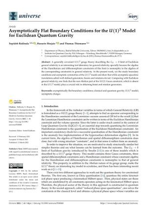 Asymptotically Flat Boundary Conditions for the U(1)3 Model for Euclidean Quantum Gravity