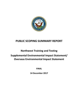 Public Scoping Summary Report