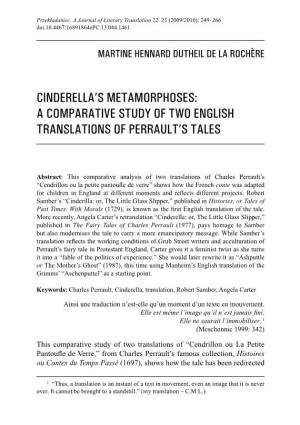 Cinderella's Metamorphoses: a Comparative Study of Two English Translations of Perrault's Tales