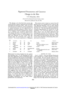 Pigmented Precancerous and Cancerous Changes in the Skin