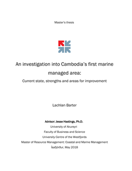 An Investigation Into Cambodia's First Marine Managed Area