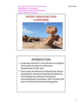 1.4 Desert Processes and Landforms