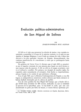 Evolución Político-Administrativa De San Miguel De Salinas
