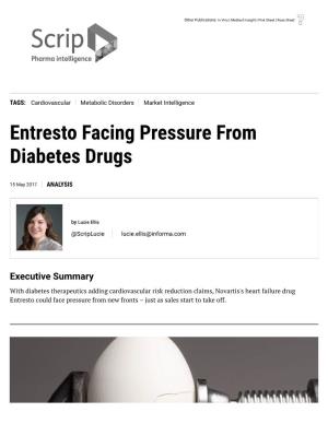 Entresto Facing Pressure from Diabetes Drugs