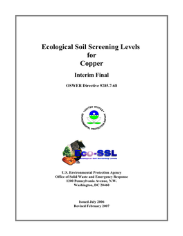 C:\Eco-Ssls\Contaminant Specific Documents\Copper\February 2007