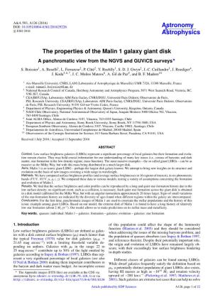 The Properties of the Malin 1 Galaxy Giant Disk a Panchromatic View from the NGVS and Guvics Surveys?