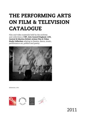 The Performing Arts on Film and Television Catalogue