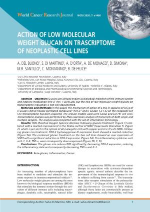 Action of Low Molecular Weight Glucan on Trascriptome of Neoplastic Cell Lines