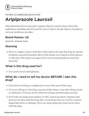 Aripiprazole Lauroxil