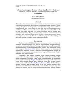 Informal Learning and Transfer of Learning: How New Trade and Industrial Teachers Perceive Their Professional Growth and Development