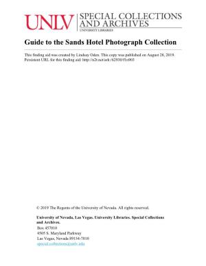 Guide to the Sands Hotel Photograph Collection