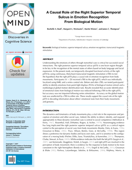 A Causal Role of the Right Superior Temporal Sulcus in Emotion Recognition from Biological Motion