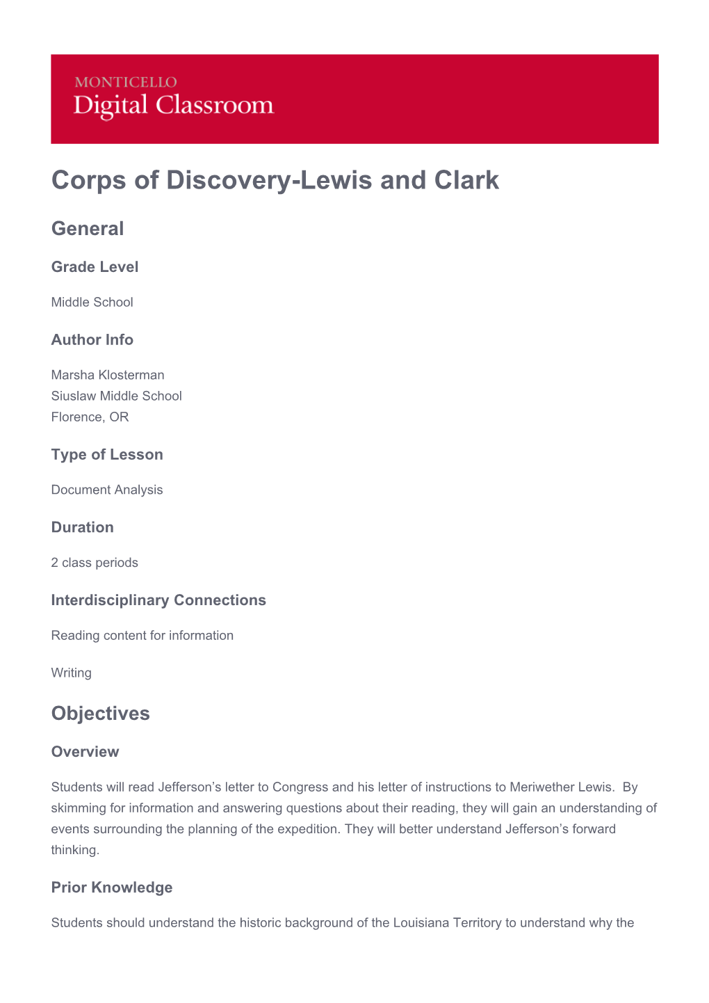 Corps of Discovery-Lewis and Clark