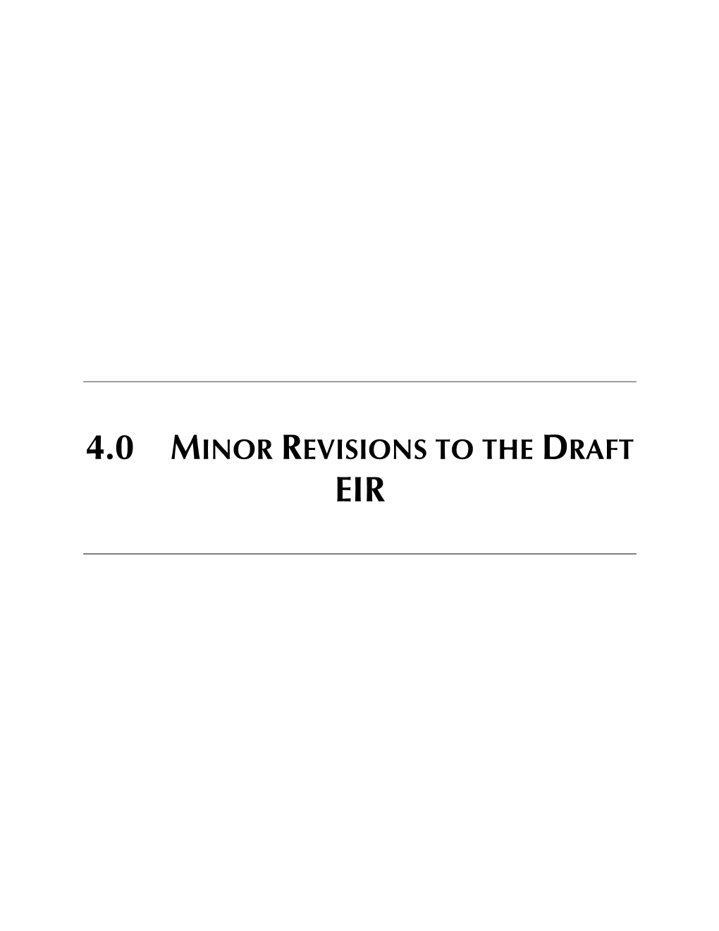 Minor Revisions to the Draft Eir