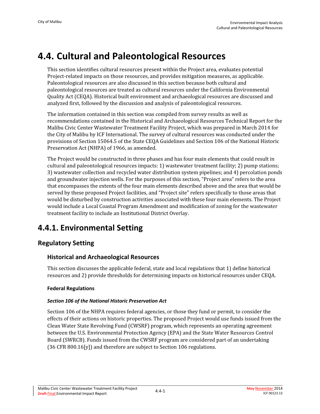 4.4. Cultural and Paleontological Resources