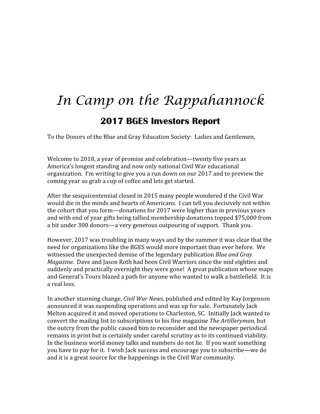 In Camp on the Rappahannock