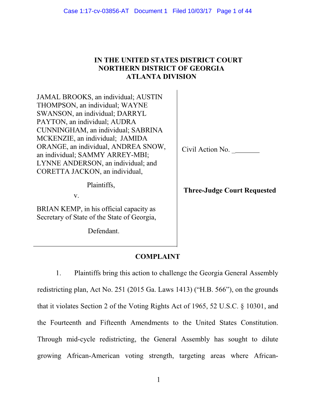 Case 1:17-Cv-03856-AT Document 1 Filed 10/03/17 Page 1 of 44