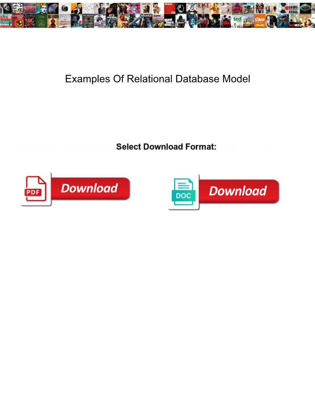 Examples of Relational Database Model