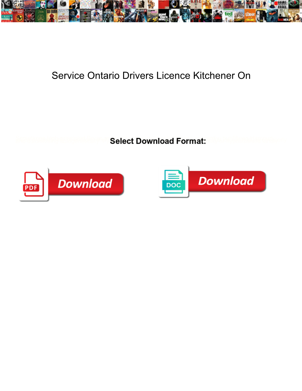 Service Ontario Drivers Licence Kitchener On