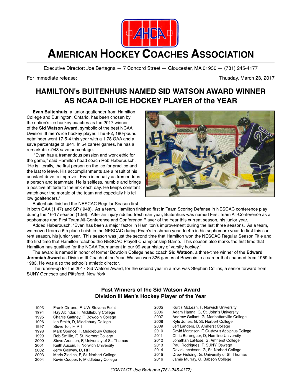 American Hockey Coaches Association