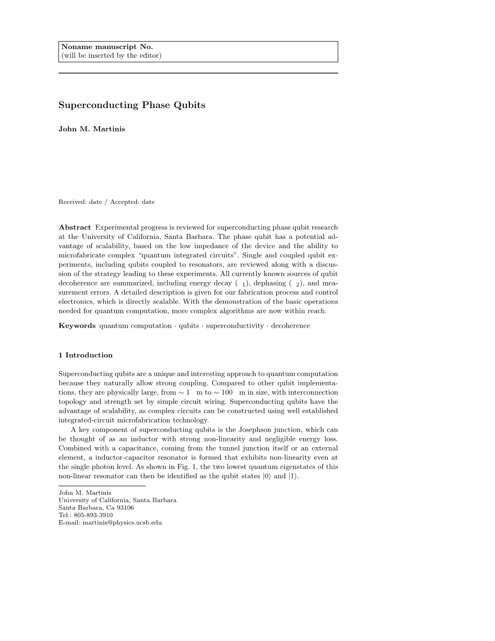 Superconducting Phase Qubits