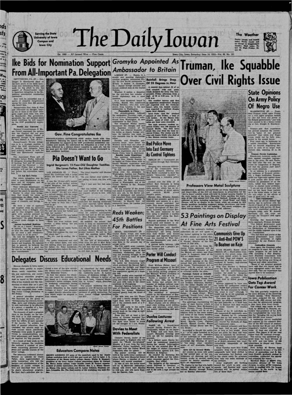 Daily Iowan (Iowa City, Iowa), 1952-06-14